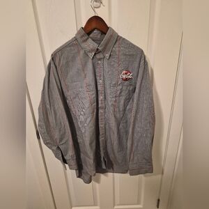 Coca Cola Gray and Red Striped Men's Shirt